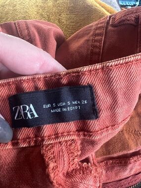 ZARA Rust-Toned High-Rise Jeans